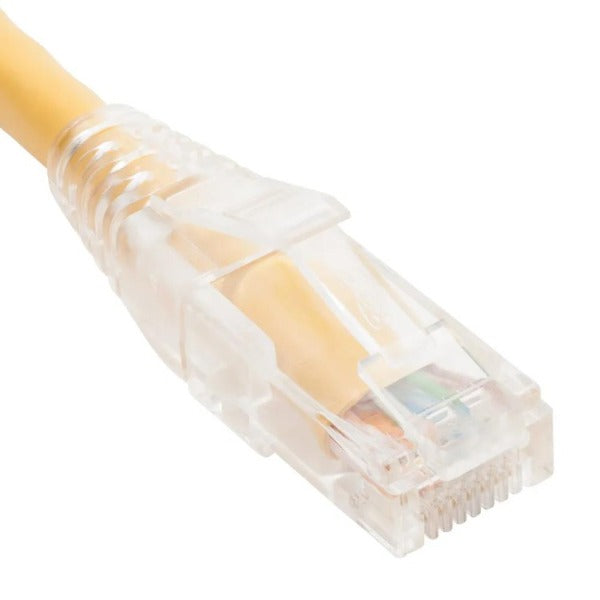 PATCH CORD CAT5e CLEAR BOOT 1' YELLOW