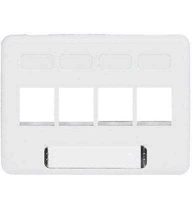 Faceplate, Furniture, Nema, 4-Port White