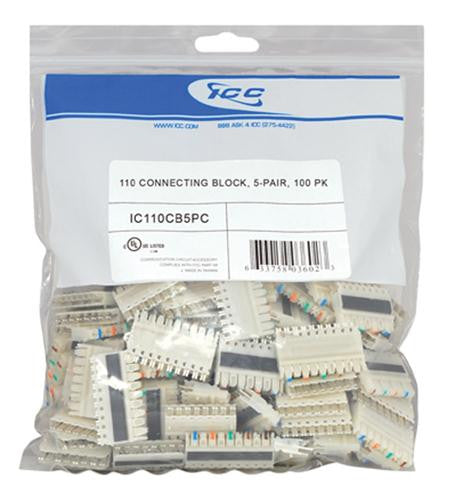 Bloque de conexión Icc 110, 5 pares, paquete de 100