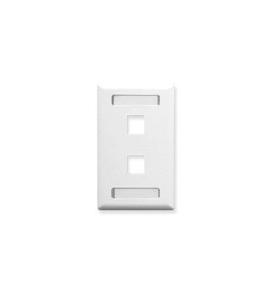 ICC FACEPLATE, ID, 1-GANG, 2-PORT, WHITE