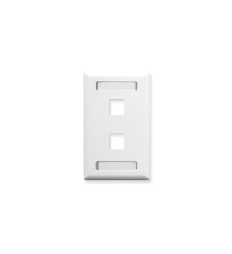 ICC FACEPLATE, ID, 1-GANG, 2-PORT, WHITE