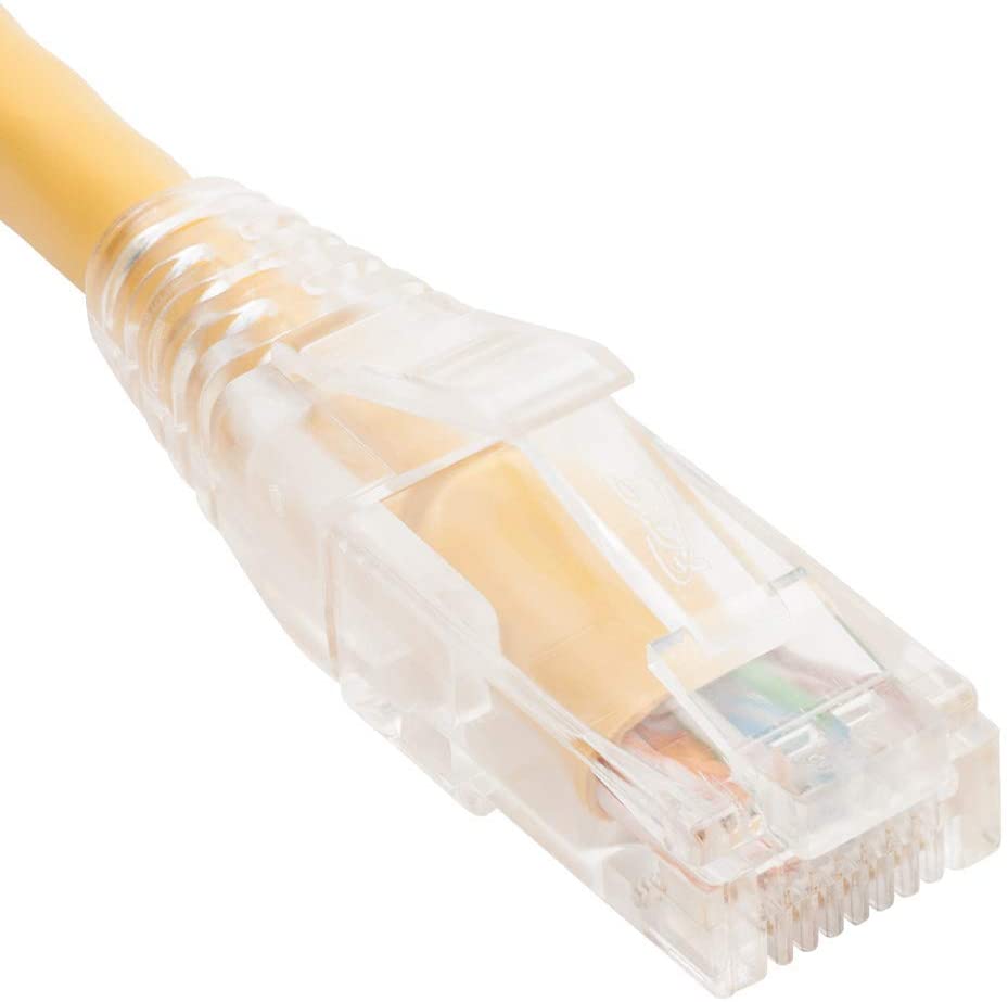 PATCH CORD CAT6 CLEAR BOOT 3' YELLOW