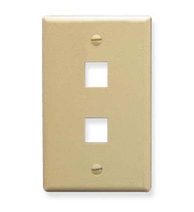 Faceplate, Oversized, 2-Port, Ivory