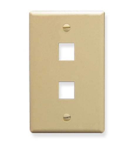Faceplate, Oversized, 2-Port, Ivory