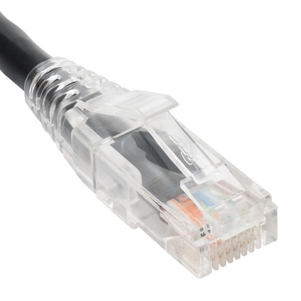 PATCH CORD CAT6 CLEAR BOOT 3' BLACK