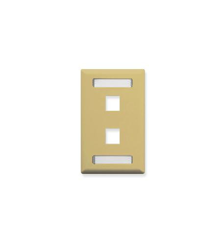 Plaque frontale Icc, identification, 1 groupe, 2 ports, ivoire